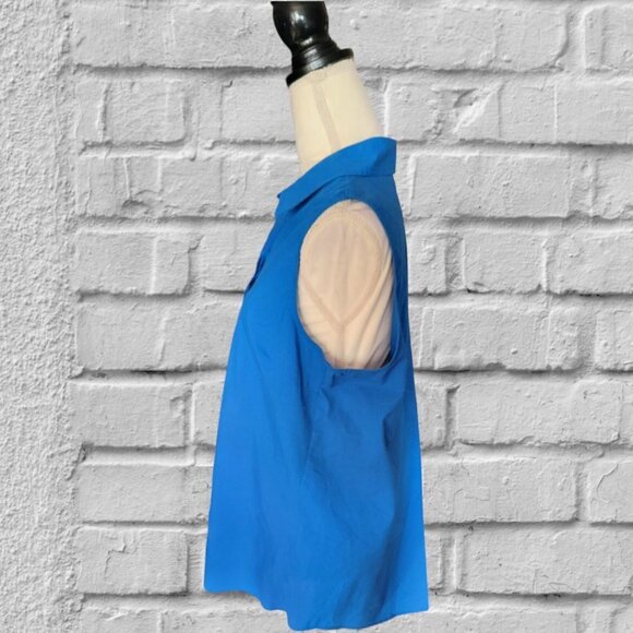 Zac & Rachel Sleeveless Royal Blue Button-Down Shirt in Size XL - Picture 3 of 4